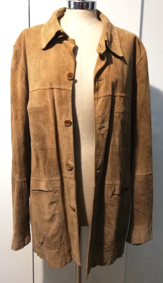 Giacca In Camoscio Vintage - Abbigliamento Scollo A Risvolto