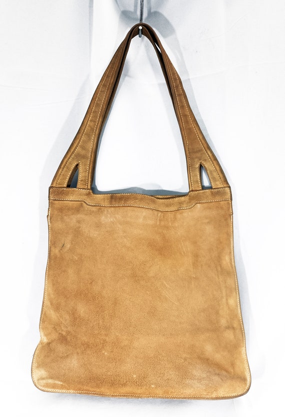 Vintage bag in honey-colored suede, original from… - image 2