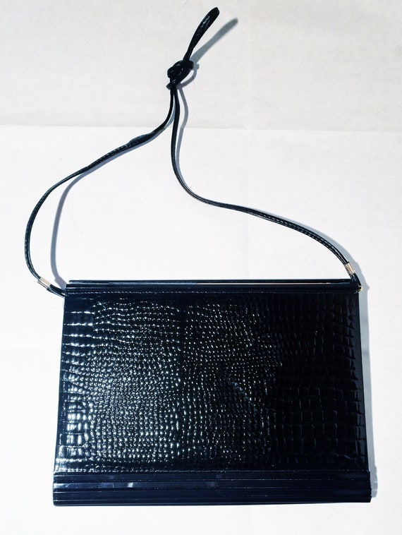 Vintage 70s lizard print faux leather shoulder bag - image 3