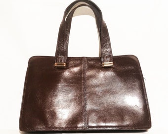Vintage brown leather bag from the 1960s