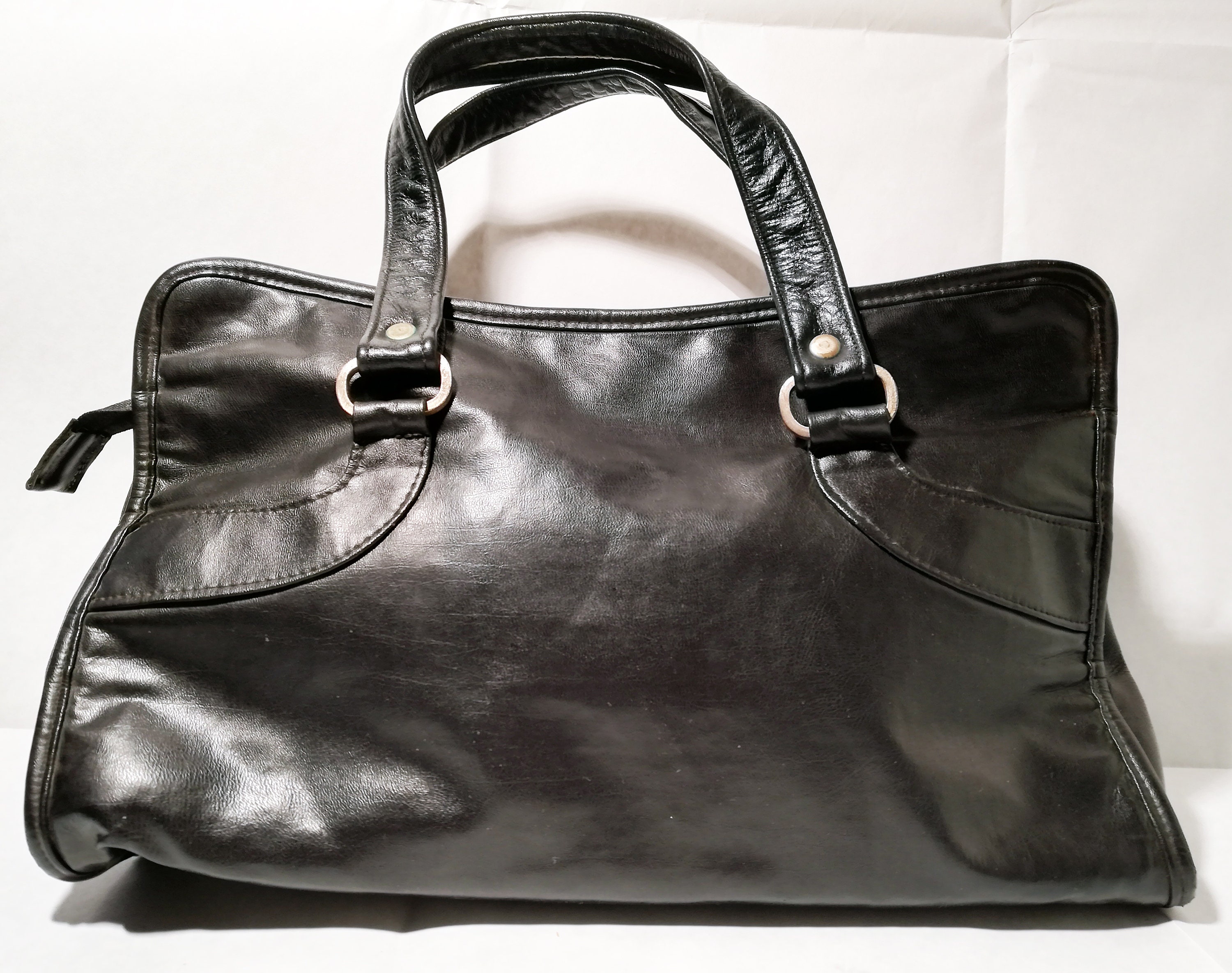 Bolso vintage de piel original de los a os 60 70. Etsy Espa a