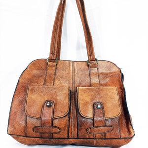 Vintage 70s Honey Leather Bag