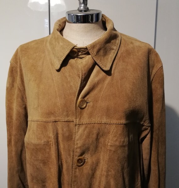 Giacca In Camoscio Vintage - Abbigliamento Scollo A Risvolto