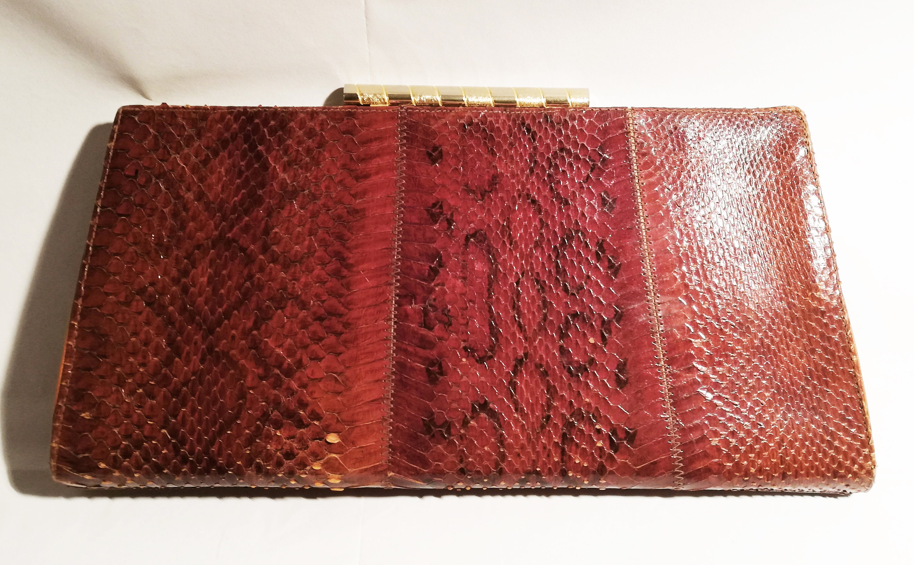 Vintage Clutch aus Schlangenleder, Original aus den 1970er Jahren