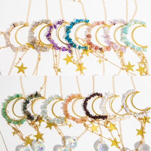Wholesale Mixed 4pcs Crystal Mini Moon Suncatcher (Quantity optional)