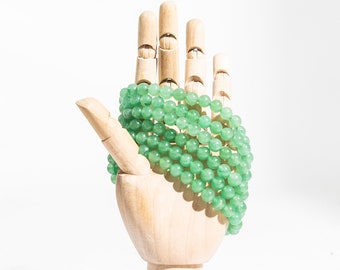 thumbnail image 2 of Wholesale Lot 6 Green Aventurine 10mm Beaded Stretch Bracelets | 7.5" Healing Crystal 2 of 2