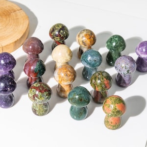 Wholesale Lot 5/10PCs Mixed Crystal Small Mushrooms Healing Crystal