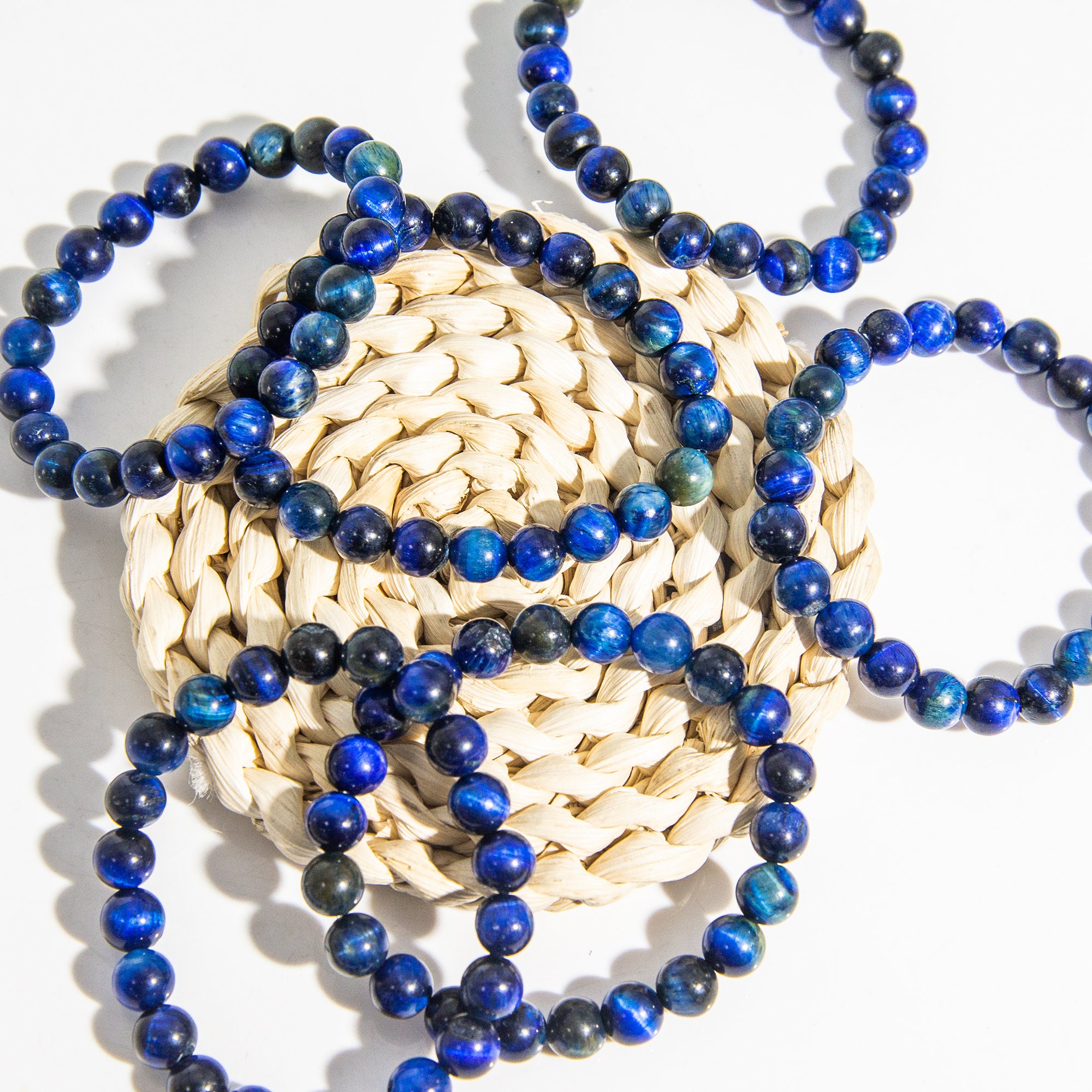 Bracciale Occhio Di Tigre, Perline Tonde Lisce Da 8 Mm, Protezione - Foto 8