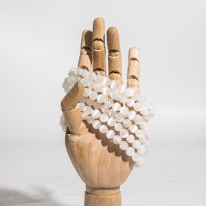Wholesale lot Natural 6mm Selenite Crystal Healing Stretch Bracelet