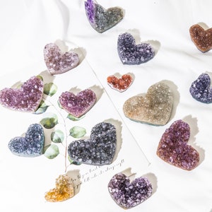 Wholesale Lot 1 lbs Natural Druzy Hearts Healing Crystal Cluster