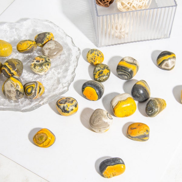 Wholesale 1 lbs Natural Bumblebee Jasper Crystal Tumbles Stones Healing Crystal