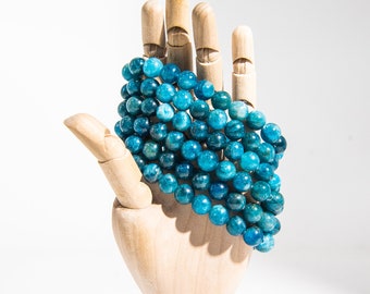 K-KED Natural 5-8mm Obsidian Stone Chips Black Gemstone Stretch Healing Bracelet-7 In - Foto 2