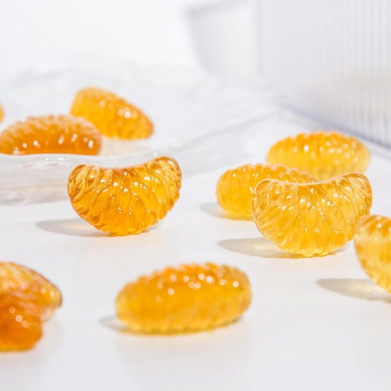 Wholesale Yellow Fluorite Crystal Orange Slices Crystal Gift