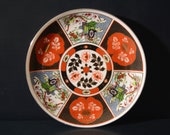 Imari Porcelain Plate, Carriage and Flowers