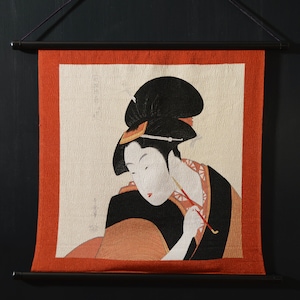 Ukiyo-e Woman Fabric Wall Hanging