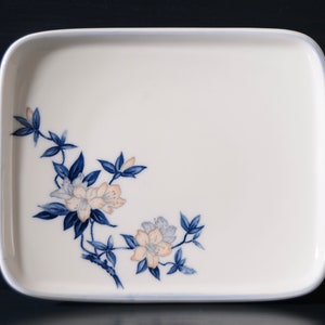 Japanese Rectangular Dish with Lilies