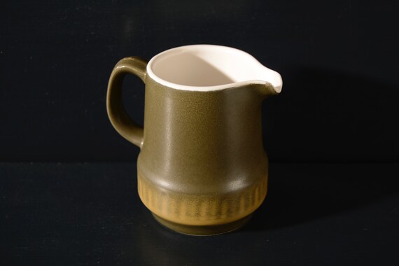 Vintage Creamer, Small Pitcher, Dark Olive
