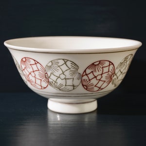 Japanese Tea Bowl, Rice Bowl with Temari Balls