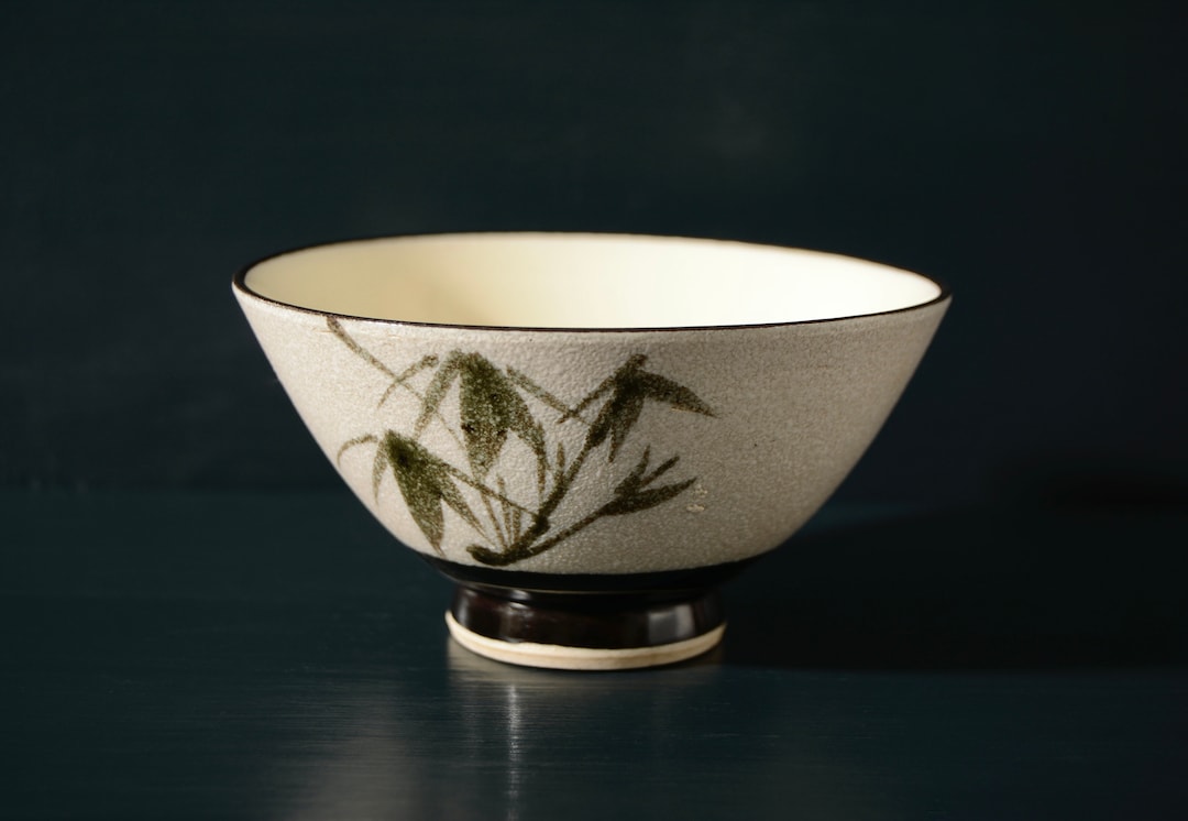 Mid Century Bamboo Rice Bowl Etsy