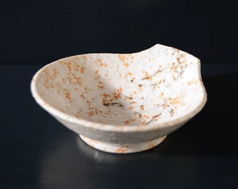 Japanese Tonsui Bowl, Sauce Bowl with Handle, Orange & White (70s)