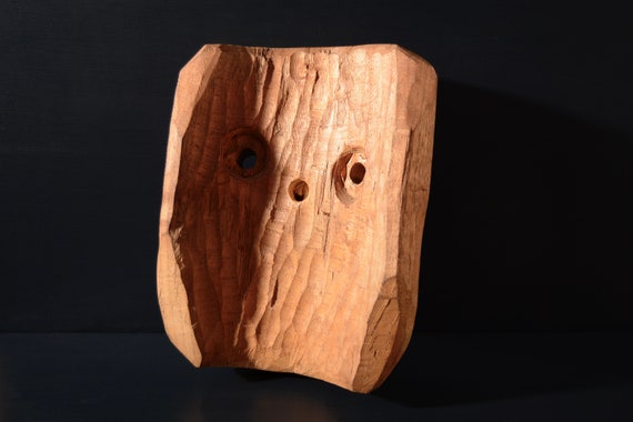 Japanese Rough Wooden Noh Mask - image 8