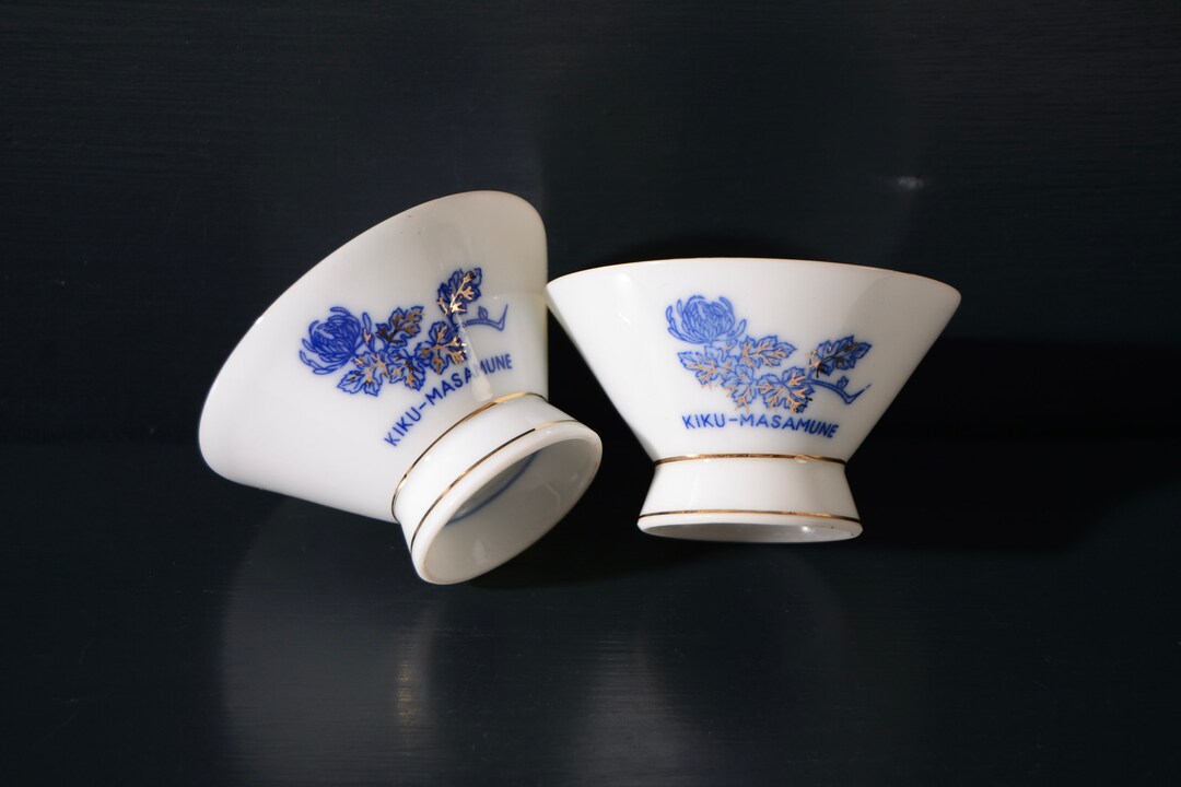 Japanese Sake Cups, Kikumasamune, Set of 2 Etsy