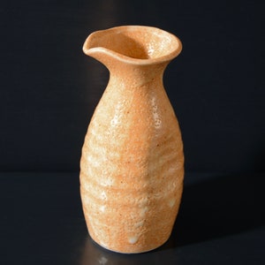 Light Orange Pocked Glaze Tokkuri, Sake Decanter