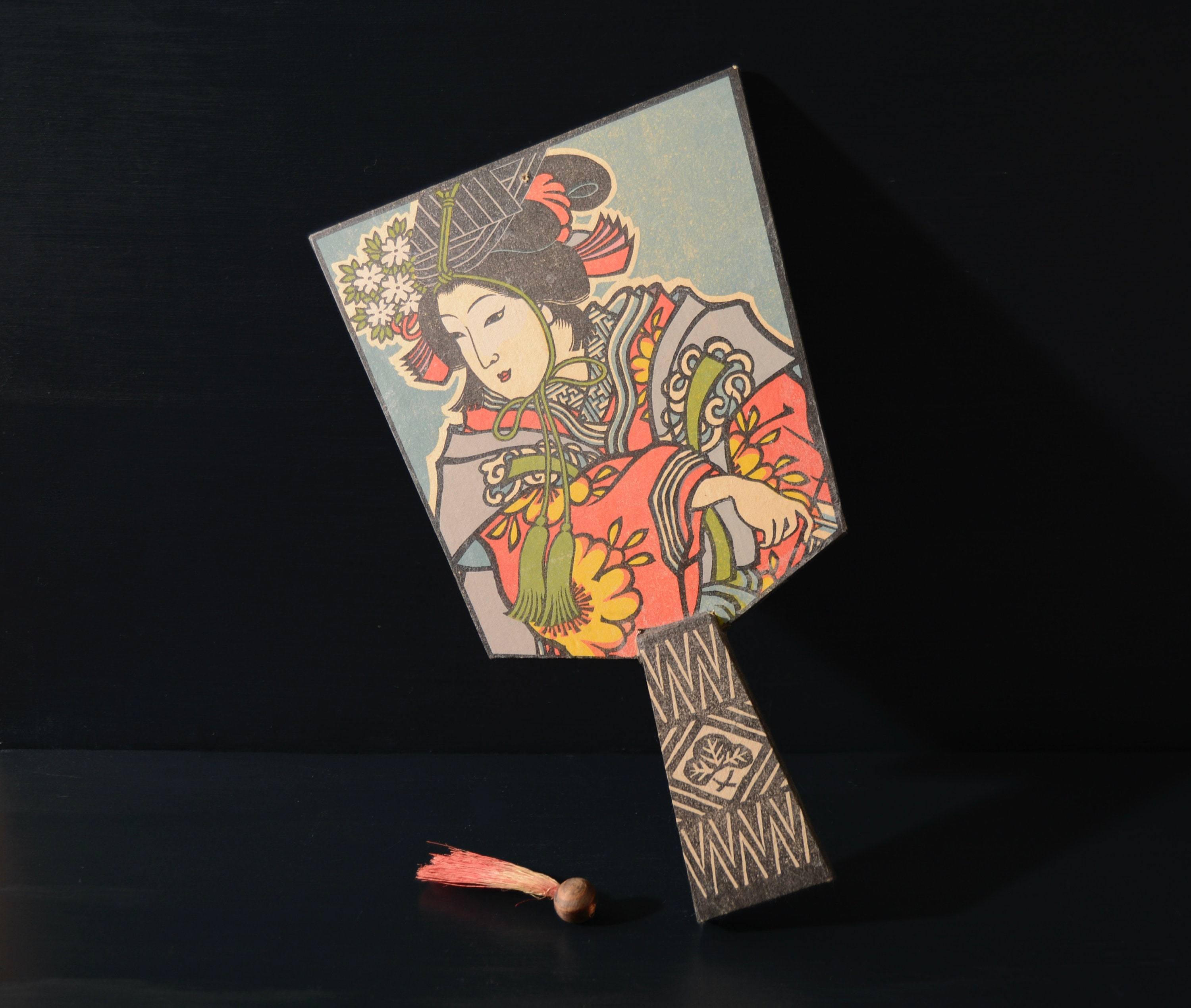 Vintage Hanetsuki Paddle with Shuttlecock