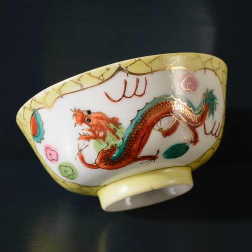 Vintage Japanese Dragon & Phoenix Rice Bowl Etsy