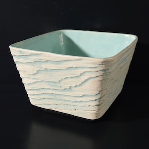 Low, Wood Texture Vase for Ikebana, Mid Century