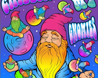 David Textiles - Tessuto a pannello con gnomi "Just Chillin' With My Gnomies", venduto al pannello