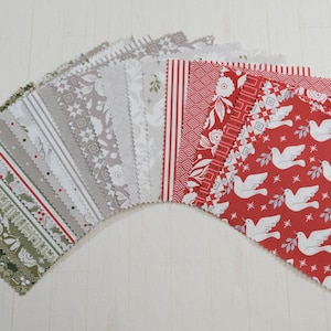 Christmas Morning by Lella Boutique Moda - Curated Collection - Precuts - Charm Pack - 5&quot; Squares - 100% Quilting Cotton - 50ct
