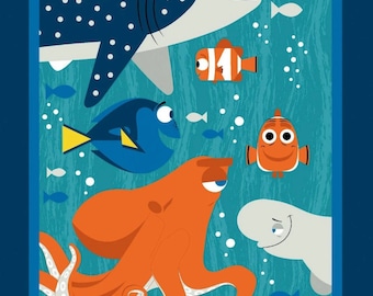 Disney Finding Dory paneelstof, verkocht per paneel