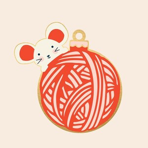 Ruby Star Society - Mouse and Yarn Ornament by Melody Miller
