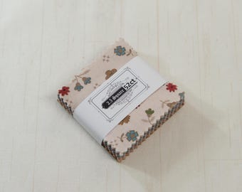 Lori Holt Bee in My Bonnet Autumn - Half Collection - Part 2 - Precuts - Mini Charm Pack - 2.5in Squares - 100% Quilting Cotton - 52ct
