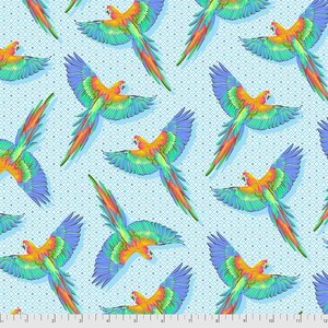 Tula Pink Daydreamer - Macaw Ya Later Cloud(Quilting Cotton, Sold by the Yardage)