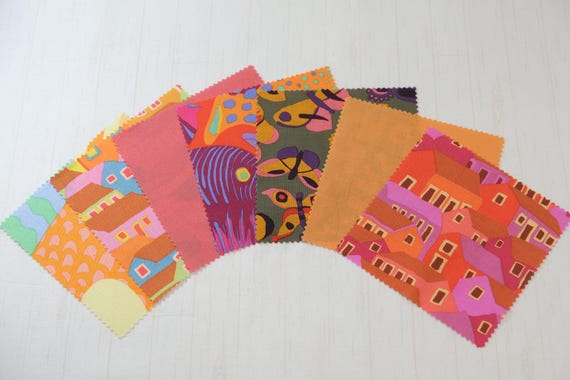 Kaffe Fassett Brandon Mably Warms and Shot Cotton - Curated Collection - Precuts - Charm Pack - 5" Squares - 100% Quilting Cotton - 42ct
