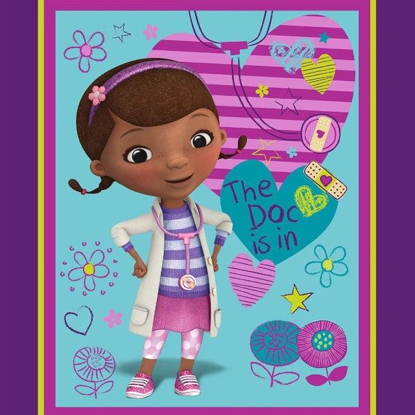 Disney Doc McStuffins The Doc is in Panel Fabric, Sold by the Panel