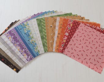 Riley Blake Lori Holt Bee in My Bonnet Autumn - Half Collection - Part 1 - Precuts - Charm Pack - 5in Squares - 100% Quilting Cotton - 52ct