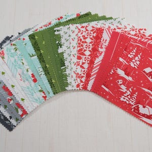 Merry Little Christmas by Bonnie & Camille Moda - Curated Collection - Precuts - Charm Pack - 5&quot; Squares - 100% Quilting Cotton - 42ct
