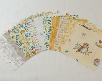 Moda Effie's Woods di Deb Strain - Collezione curata - Pretagli - Confezione charm - 5 quadrati - 100% cotone per trapuntatura - 42 pezzi