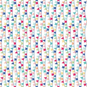 Kimberbell Celebration - Multi-Brights Celebration Flags (Quilting Cotton, Sold by the Yardage)