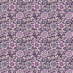 Tula Pink Nightshade (Deja Vu) - Mini Spider Blossom Nerium (Quilting Cotton, Sold by the Yardage)