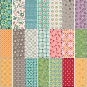 Riley Blake Piece & Plenty by Lori Holt - Raindrop Colourway - 100% Quilting Cotton - 1 Yard Bundle 21ct