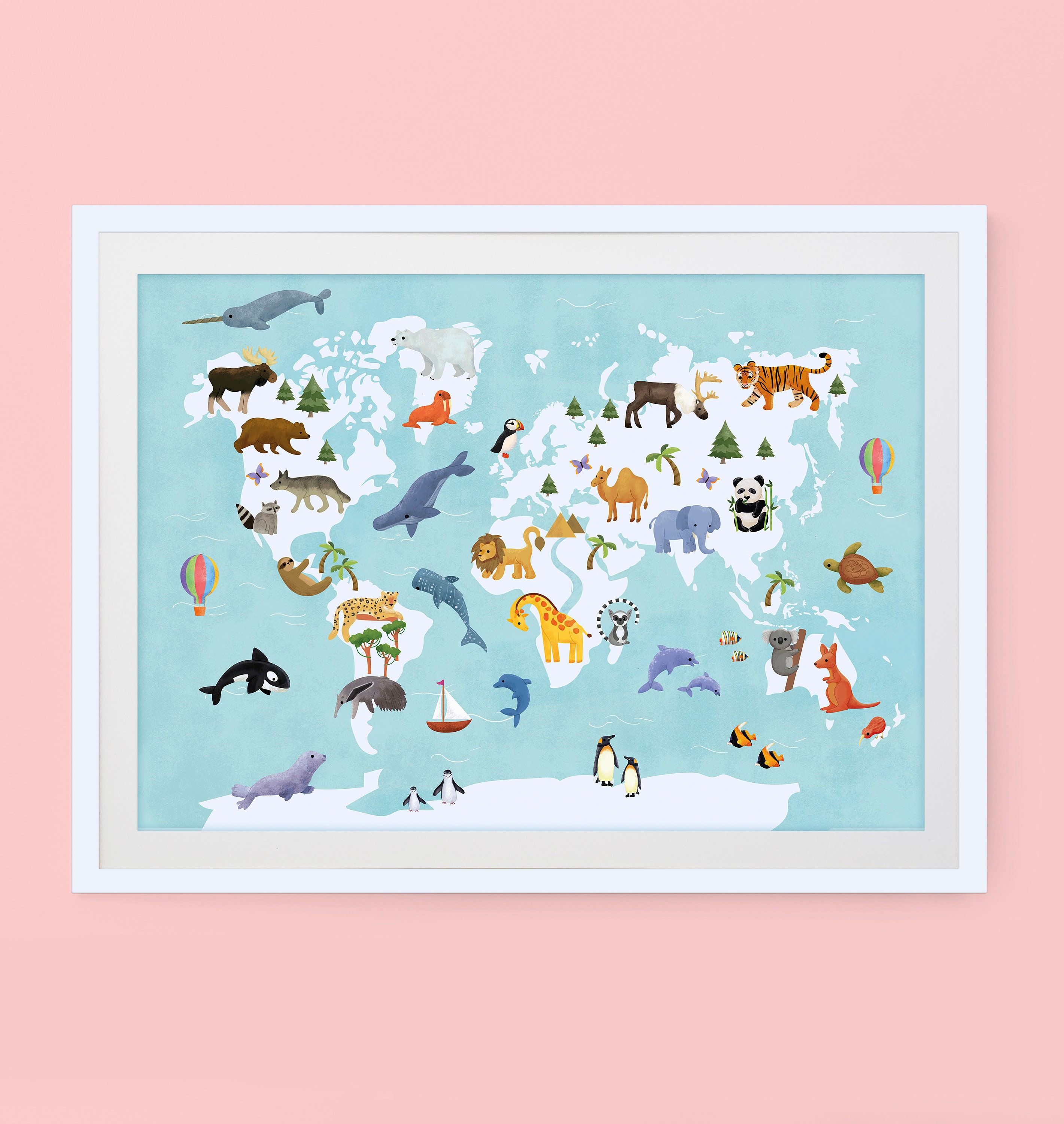 Custom Animal World Map for Kids | Educational Atlas Print ...