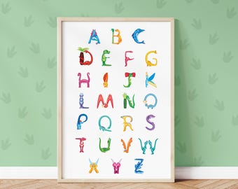 Dinosaur Alphabet Nursery Print