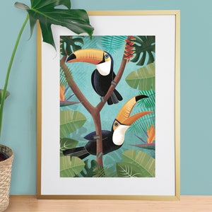Impresión de tucán tropical / arte de la pared