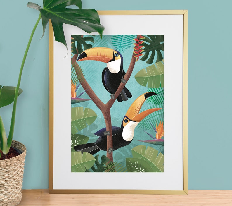 Tropical Toucan Print Wall art image 1