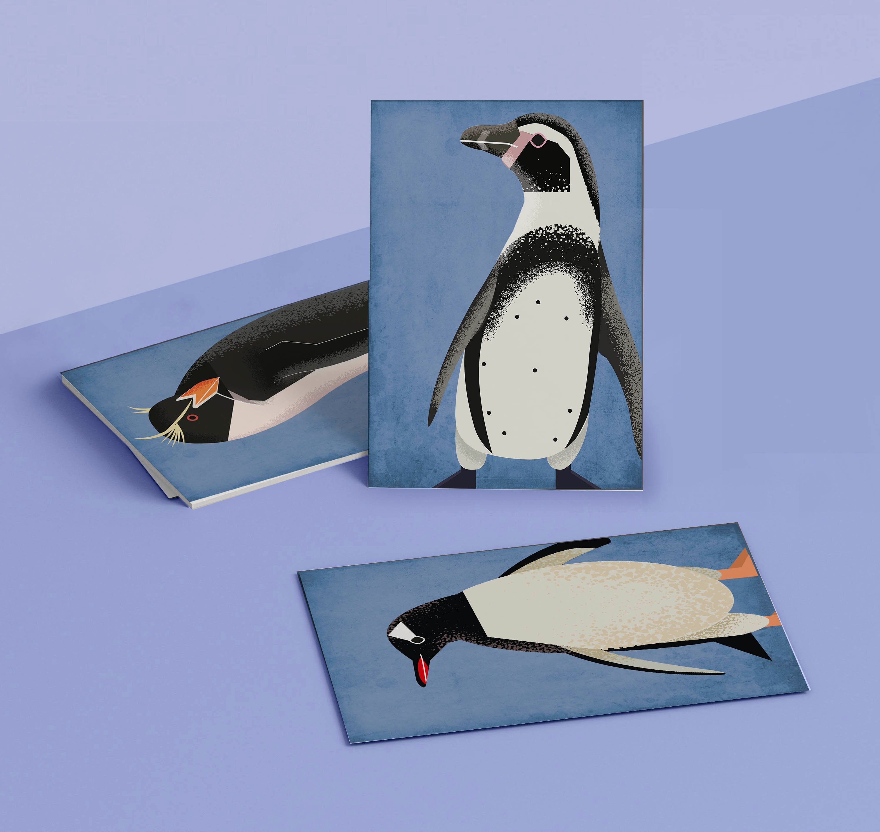 Penguin Prints Illustrated Penguins Individual Prints Etsy