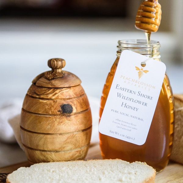 Wildflower Honey | Raw, Natural and Unfiltered Honey from our family-run hives on the Eastern Shore of Maryland (Queenline Jar)